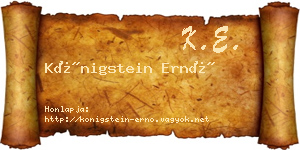 Königstein Ernő névjegykártya